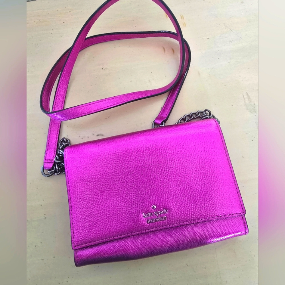 Kate Spade Metallic Pink Crossbody Bag